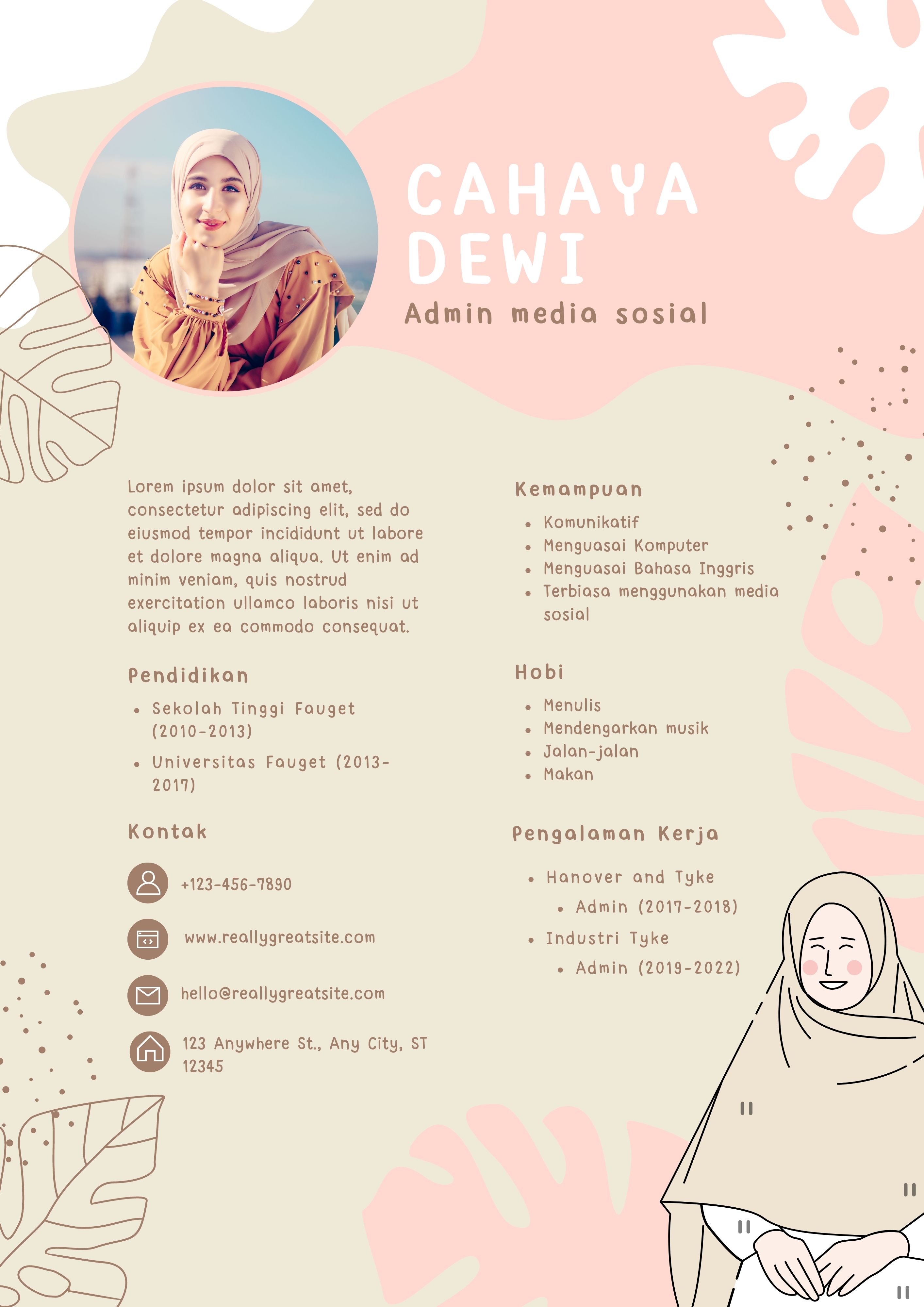 Template CV Keren Admin Media Sosial