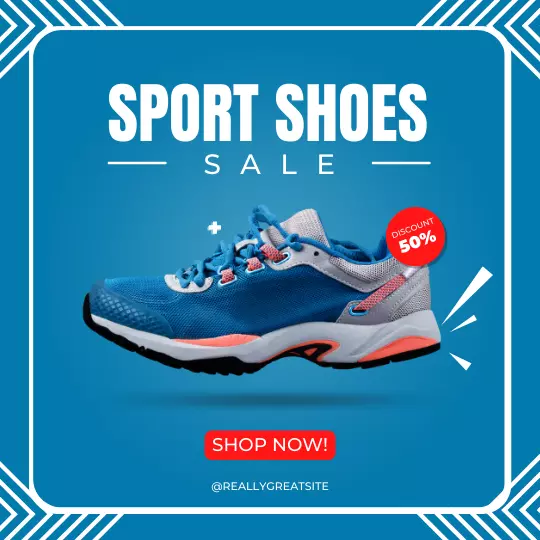 Template Feed Instagram Sport Shoes Biru 