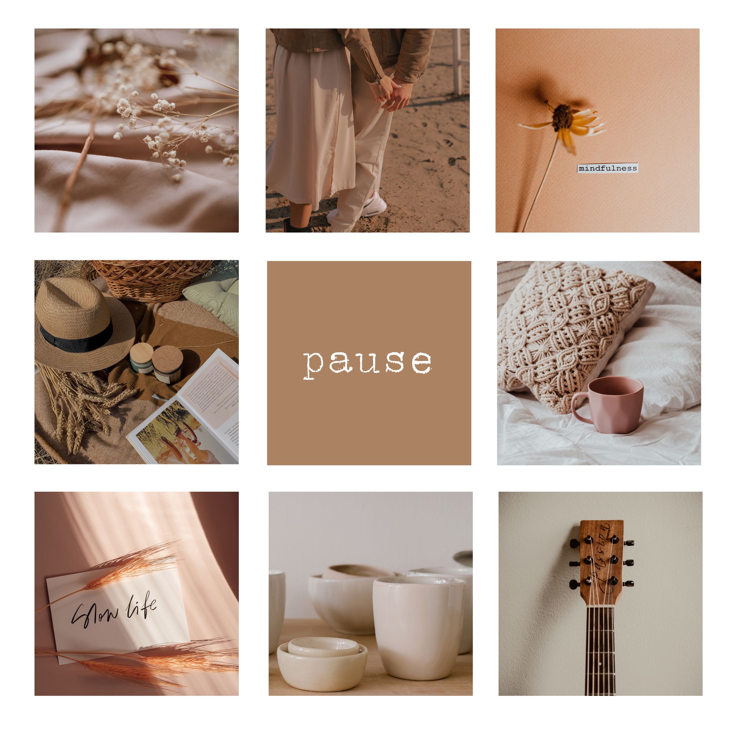 Template Grid Instagram Brown Aesthetic